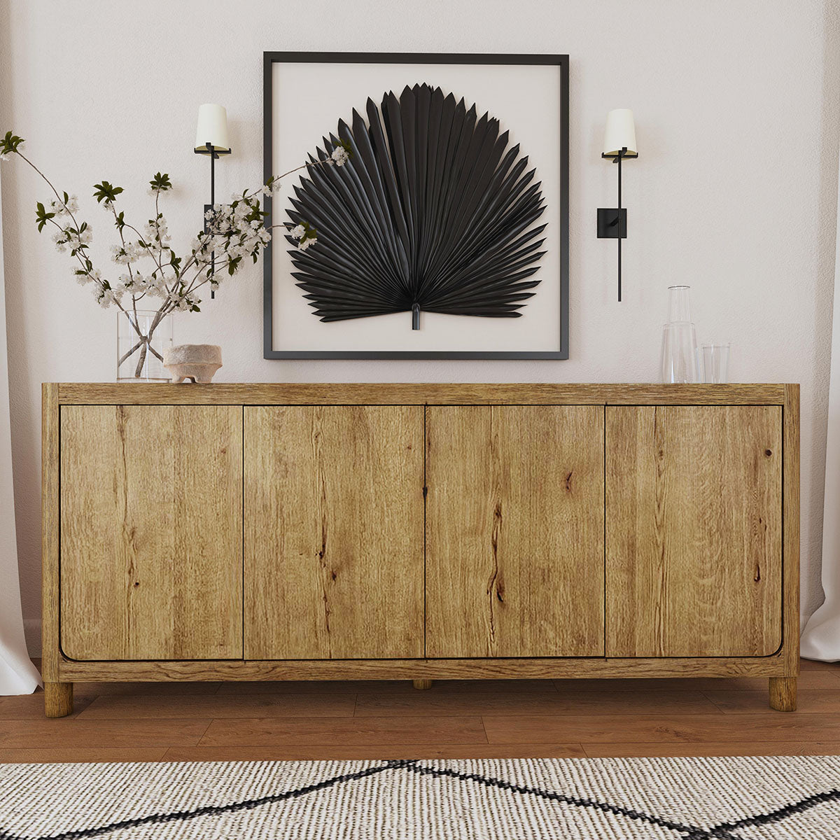 Orlando Oak 4 Door Buffet Cabinet - Chapin Furniture