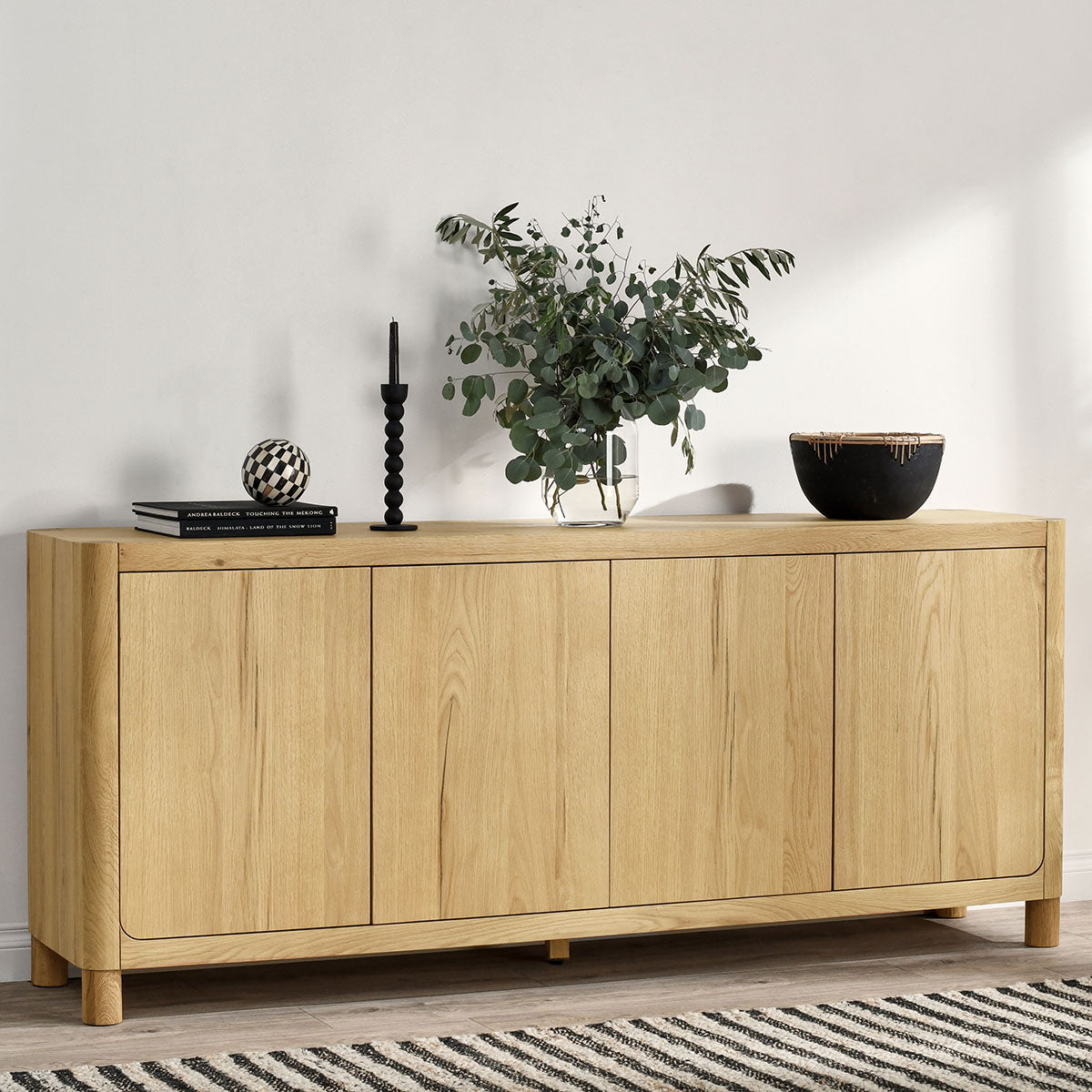 Orlando Oak 4 Door Buffet Cabinet- Natural - Chapin Furniture