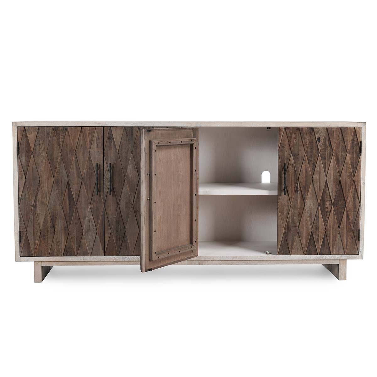 Anton Oak Wood 4 Door Cabinet - Chapin Furniture