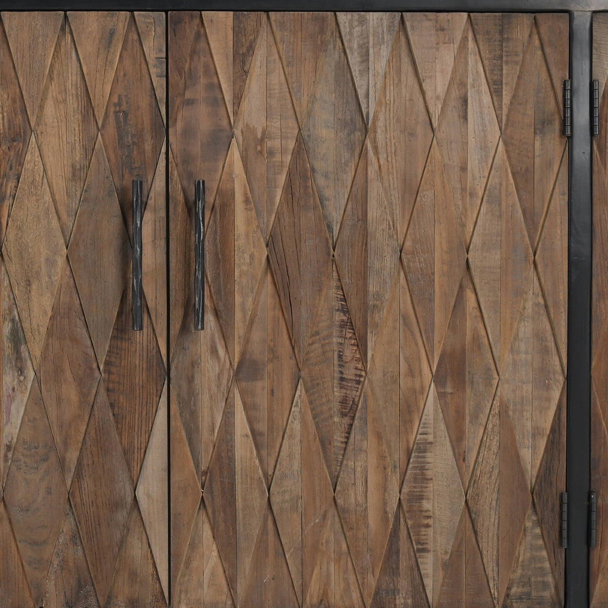 Anton Oak Wood 4 Door Cabinet- Black - Chapin Furniture