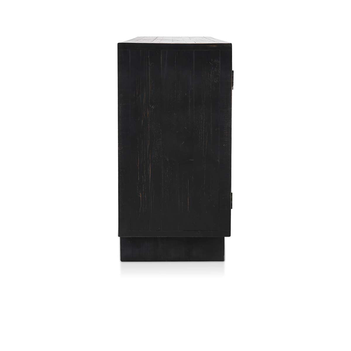 Anton Oak Wood 4 Door Cabinet- Black - Chapin Furniture