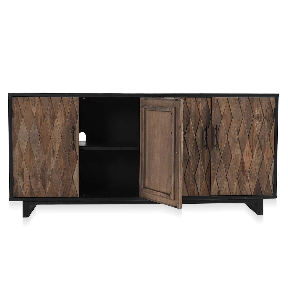 Anton Oak Wood 4 Door Cabinet - Thumbnail 3