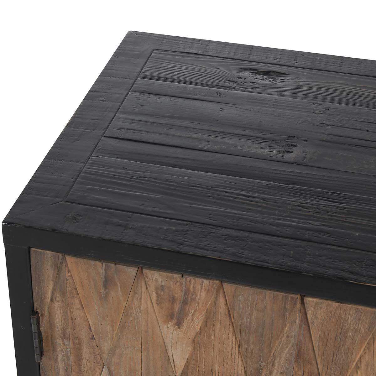 Anton Oak Wood 4 Door Cabinet- Black - Chapin Furniture