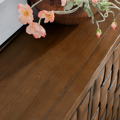 Bast Pine Wood 4Dr Cabinet - Mission Brown - Chapin Furniture