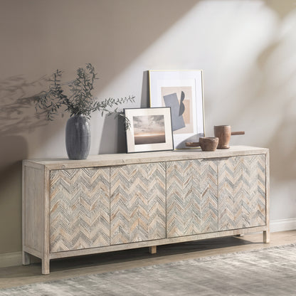 Sienna Reclaimed Pine 4 Door Cabinet - Chapin Furniture