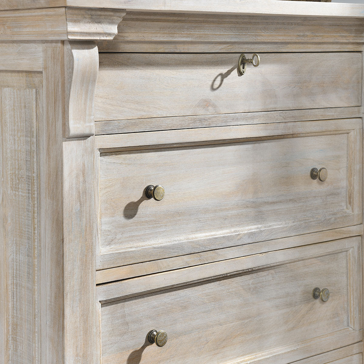 Adelaide 6 Drawer Wood Chest- White Wash - Chapin Furniture