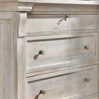Adelaide 6 Drawer Wood Chest- White Wash - Chapin Furniture