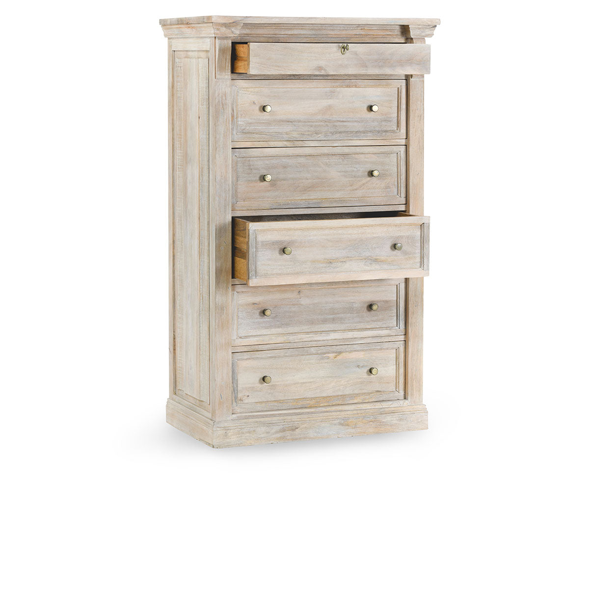 Adelaide 6 Drawer Wood Chest- White Wash - Chapin Furniture