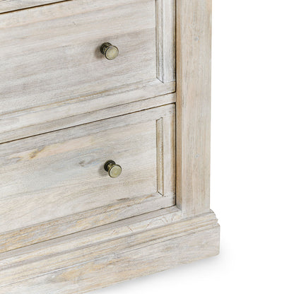 Adelaide 6 Drawer Wood Chest- White Wash - Chapin Furniture