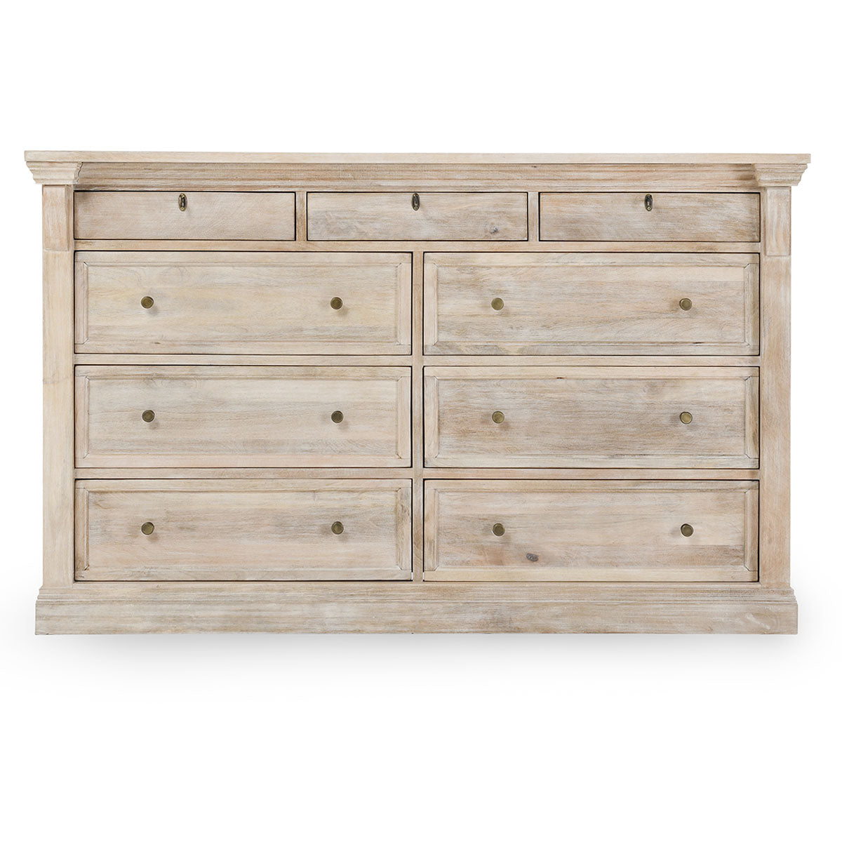 Adelaide 9 Drawer Wood Dresser- White Wash - Chapin Furniture