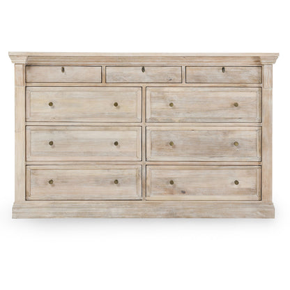 Adelaide 9 Drawer Wood Dresser- White Wash - Chapin Furniture