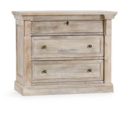 Adelaide 3 Drawer Wood Nightstand- White Wash - Chapin Furniture