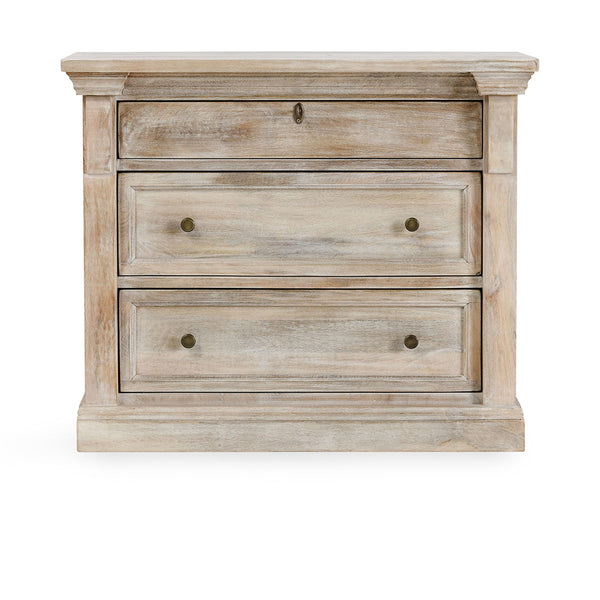 Adelaide 3 Drawer Wood Nightstand- White Wash - Chapin Furniture