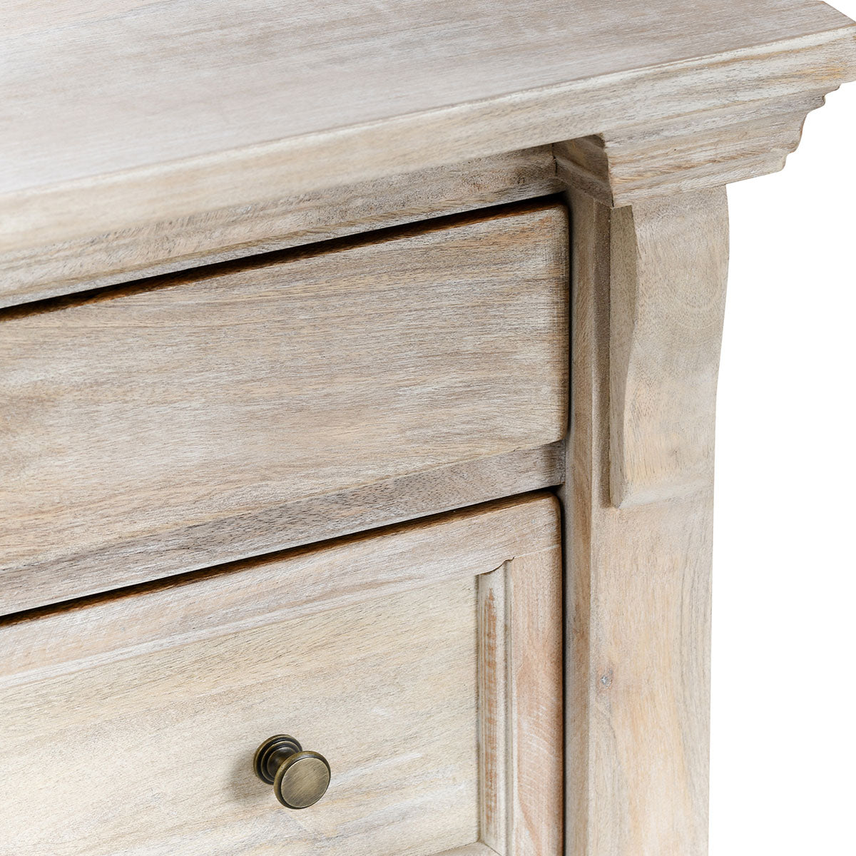 Adelaide 3 Drawer Wood Nightstand- White Wash - Chapin Furniture