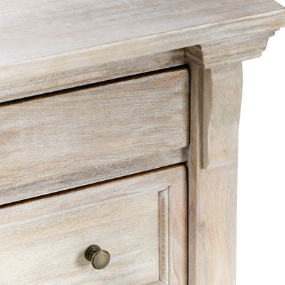 Adelaide 3 Drawer Wood Nightstand- White Wash - Chapin Furniture