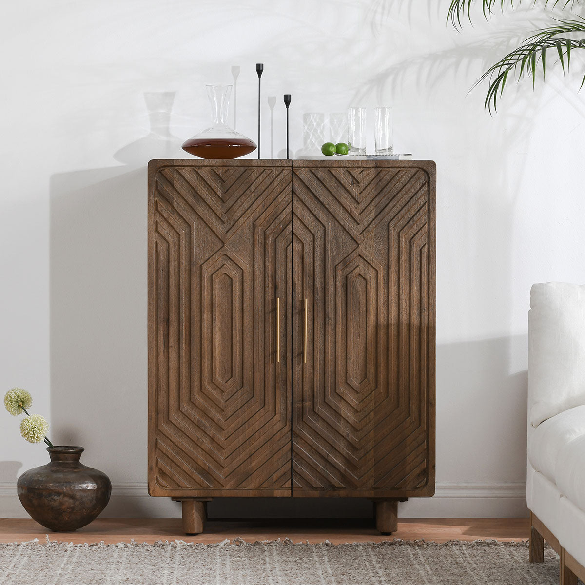 Holmes Mango Wood Bar Cabinet - Thumbnail 2