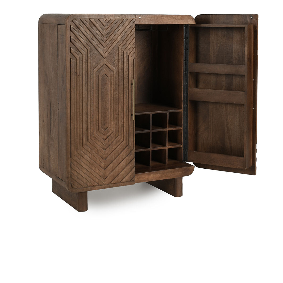Holmes Mango Wood Bar Cabinet - Thumbnail 3