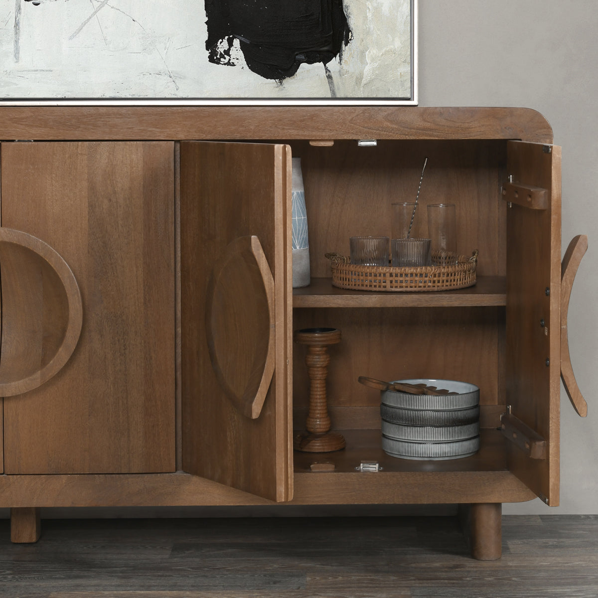Vally Mango Wood 6 Door Buffet - Natural - Chapin Furniture