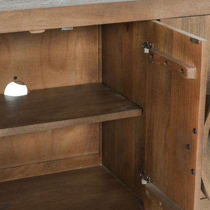 Vally Mango Wood 6 Door Buffet - Natural - Chapin Furniture