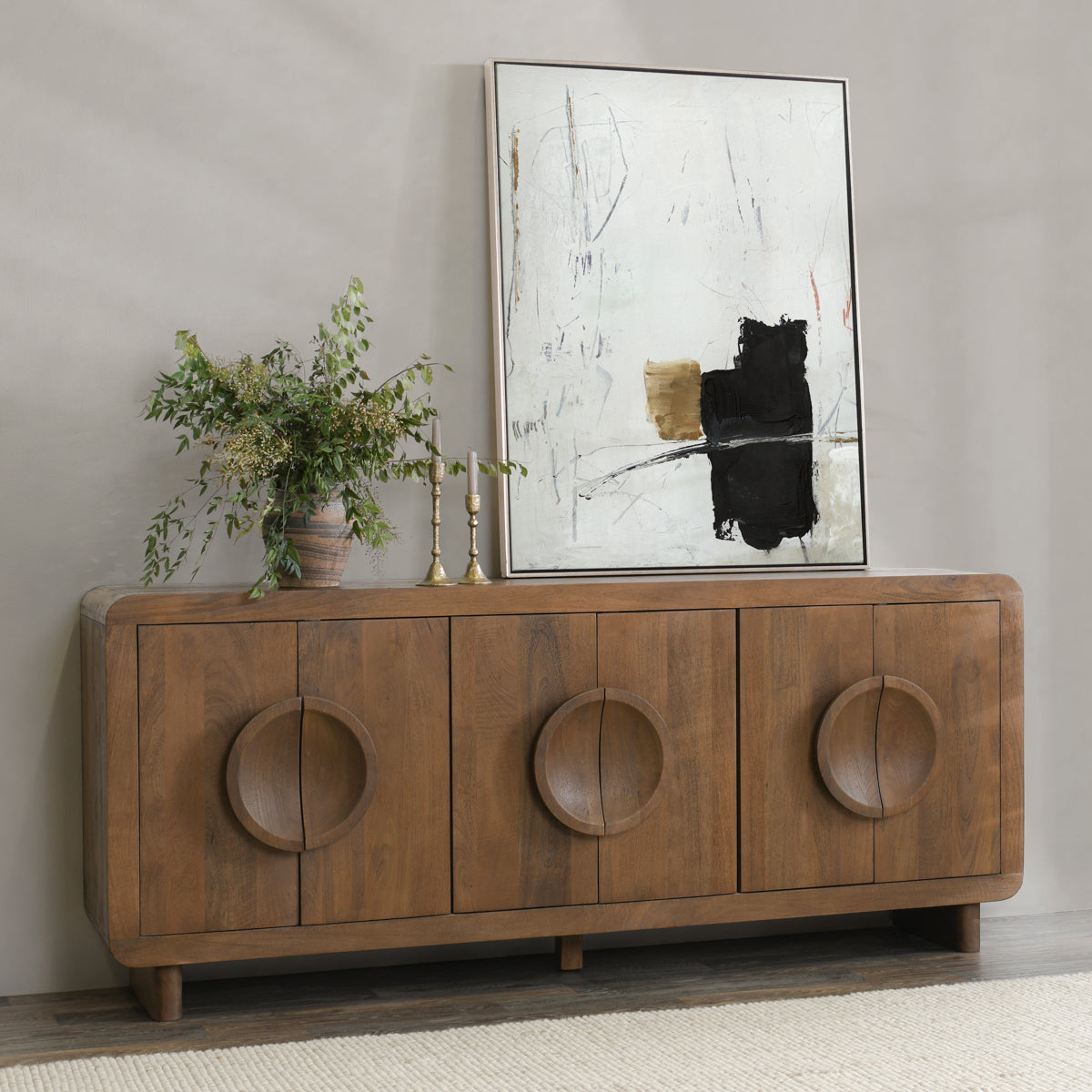 Vally Mango Wood 6 Door Buffet - Natural - Chapin Furniture
