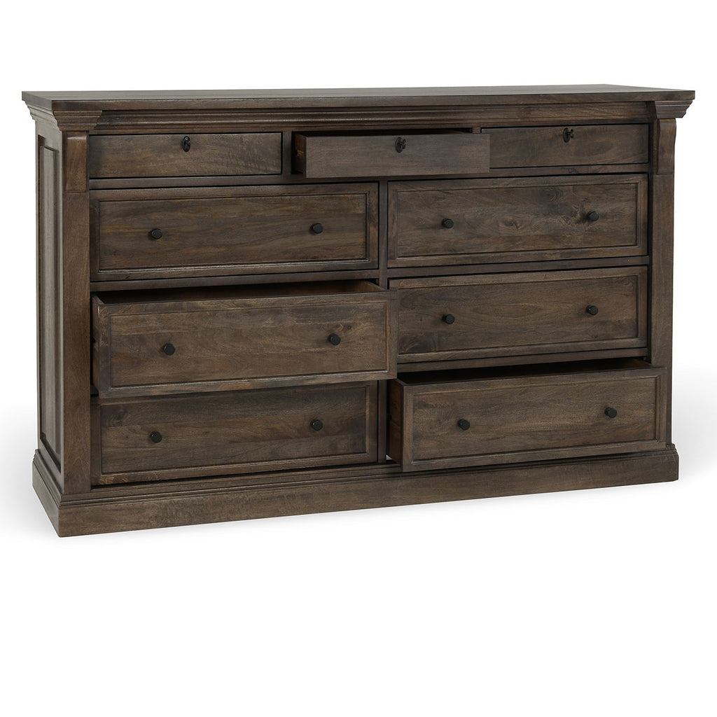 Adelaide 9 Drawer Wood Dresser- Cocoa Brown - Chapin Furniture