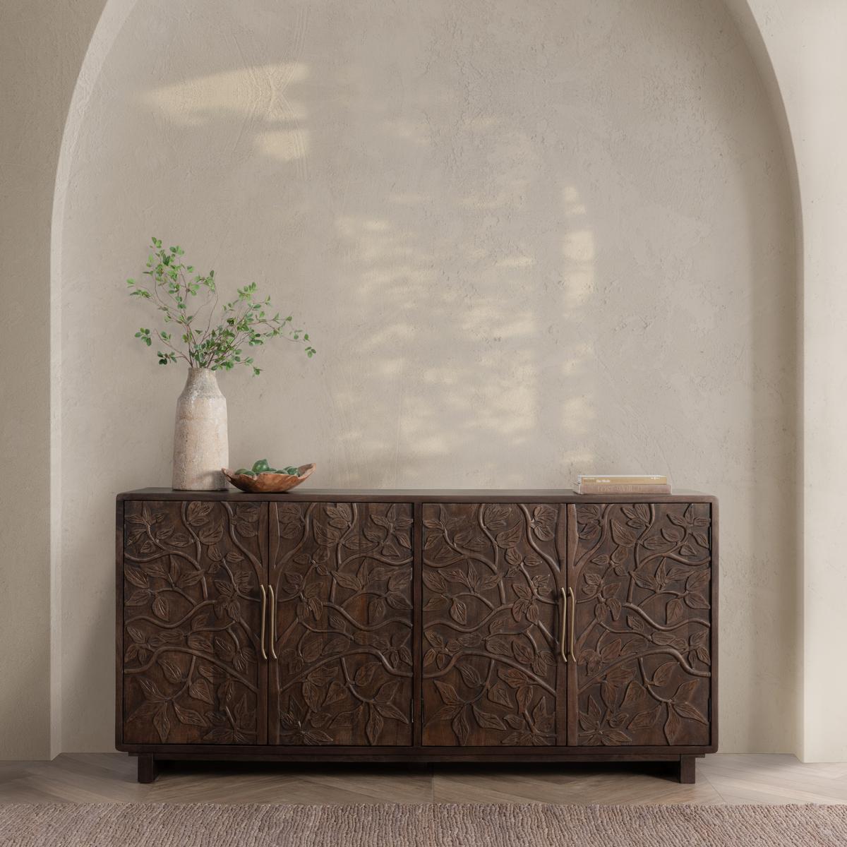 Albero Wood 4 Door Buffet - Kona Brown - Chapin Furniture