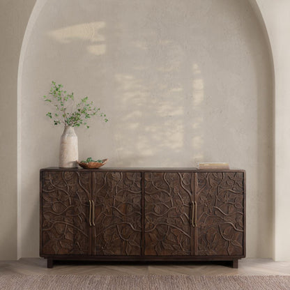 Albero Wood 4 Door Buffet - Kona Brown - Chapin Furniture