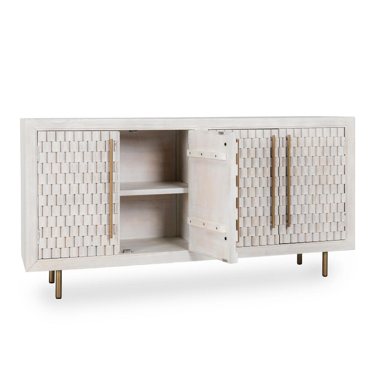 Norwood 4 Dr Buffet - White Wash - Chapin Furniture
