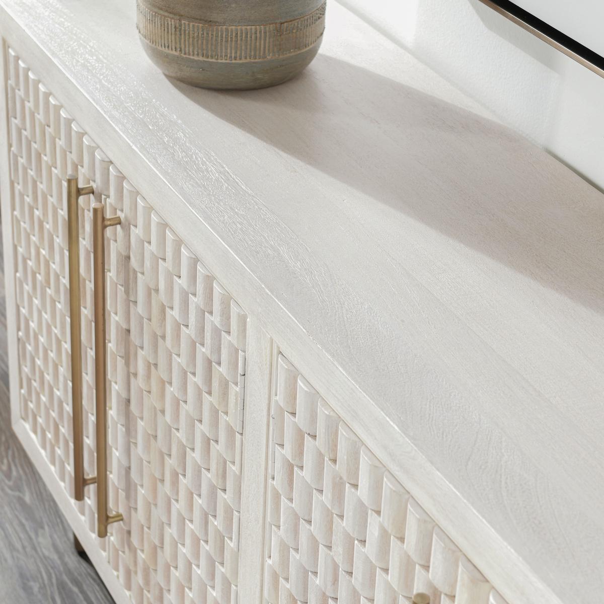 Norwood 4 Dr Buffet - White Wash - Chapin Furniture