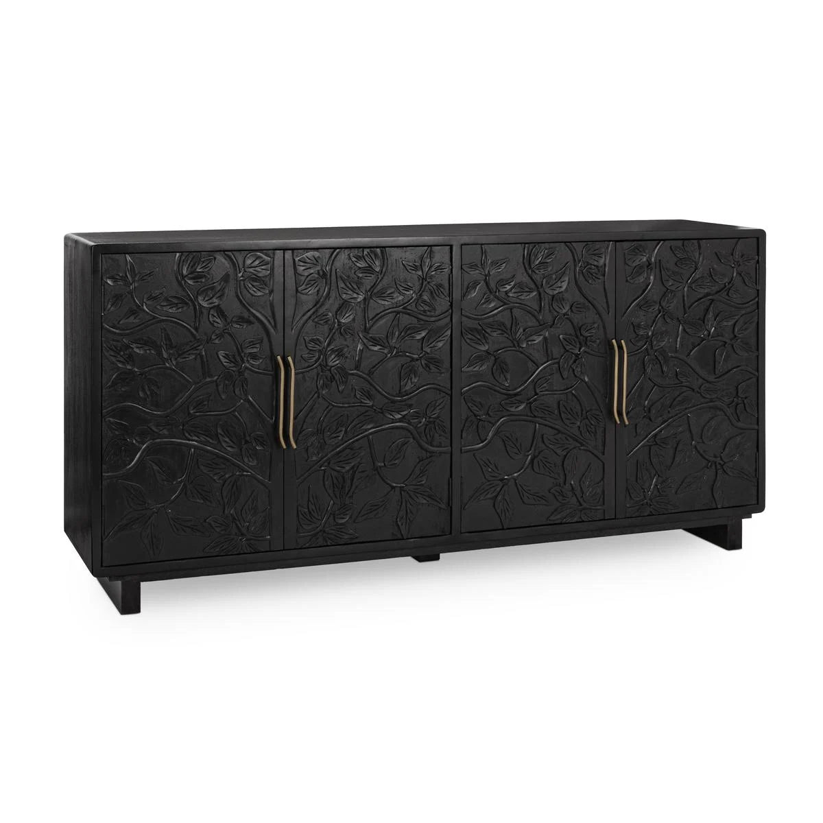 Albero Wood 4 Door Buffet - Black - Chapin Furniture