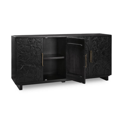 Albero Wood 4 Door Buffet - Black - Chapin Furniture
