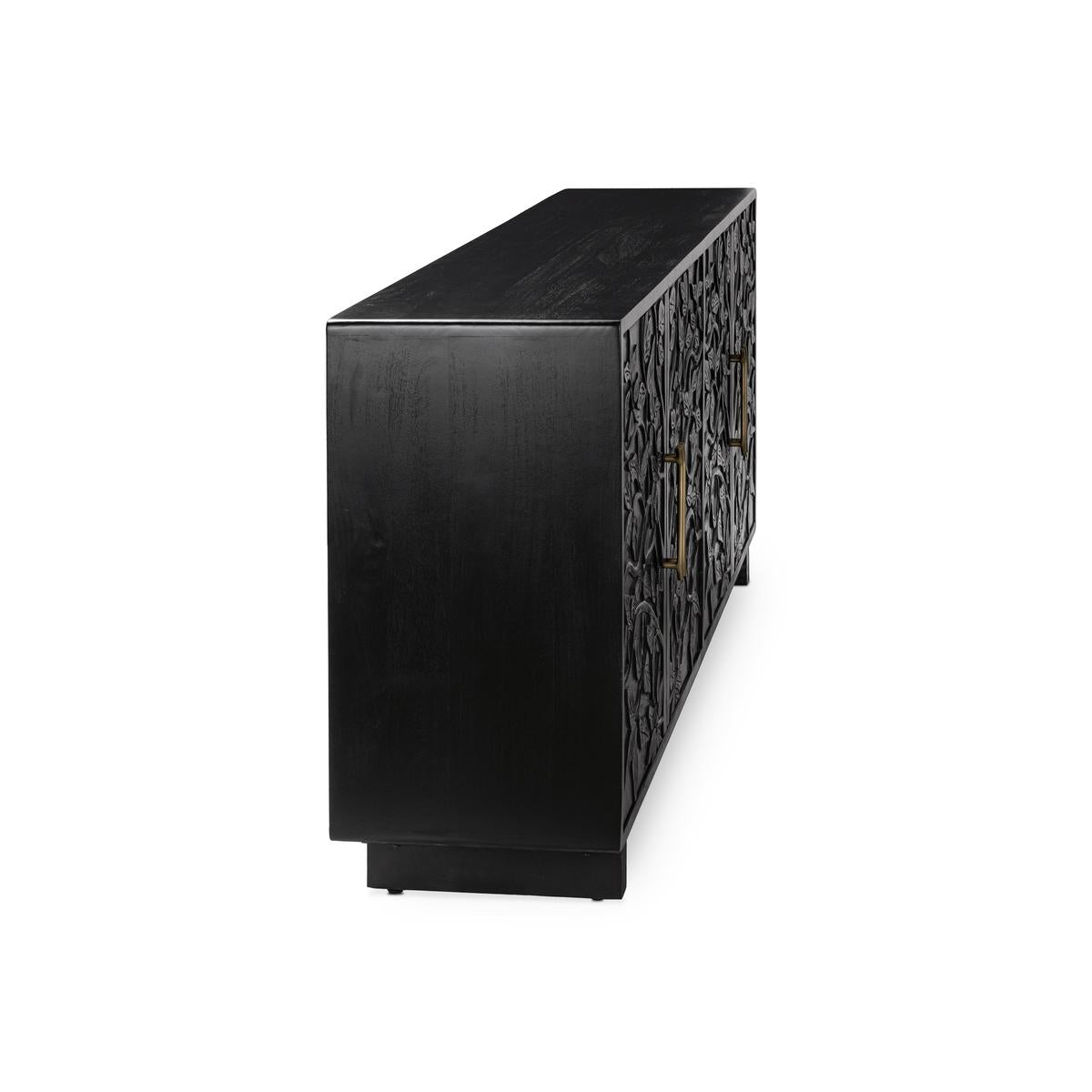 Albero Wood 4 Door Buffet - Black - Chapin Furniture