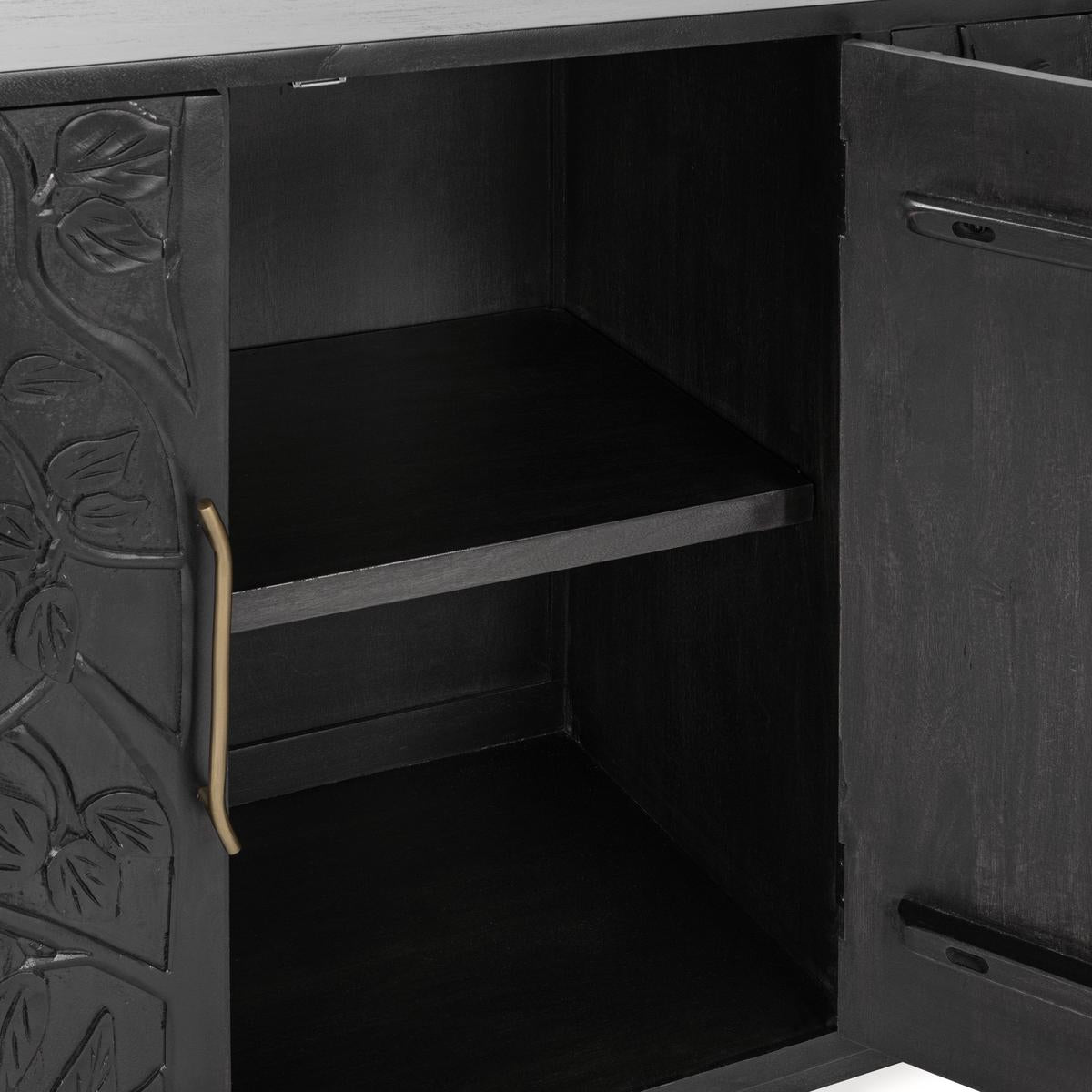 Albero Wood 4 Door Buffet - Black - Chapin Furniture