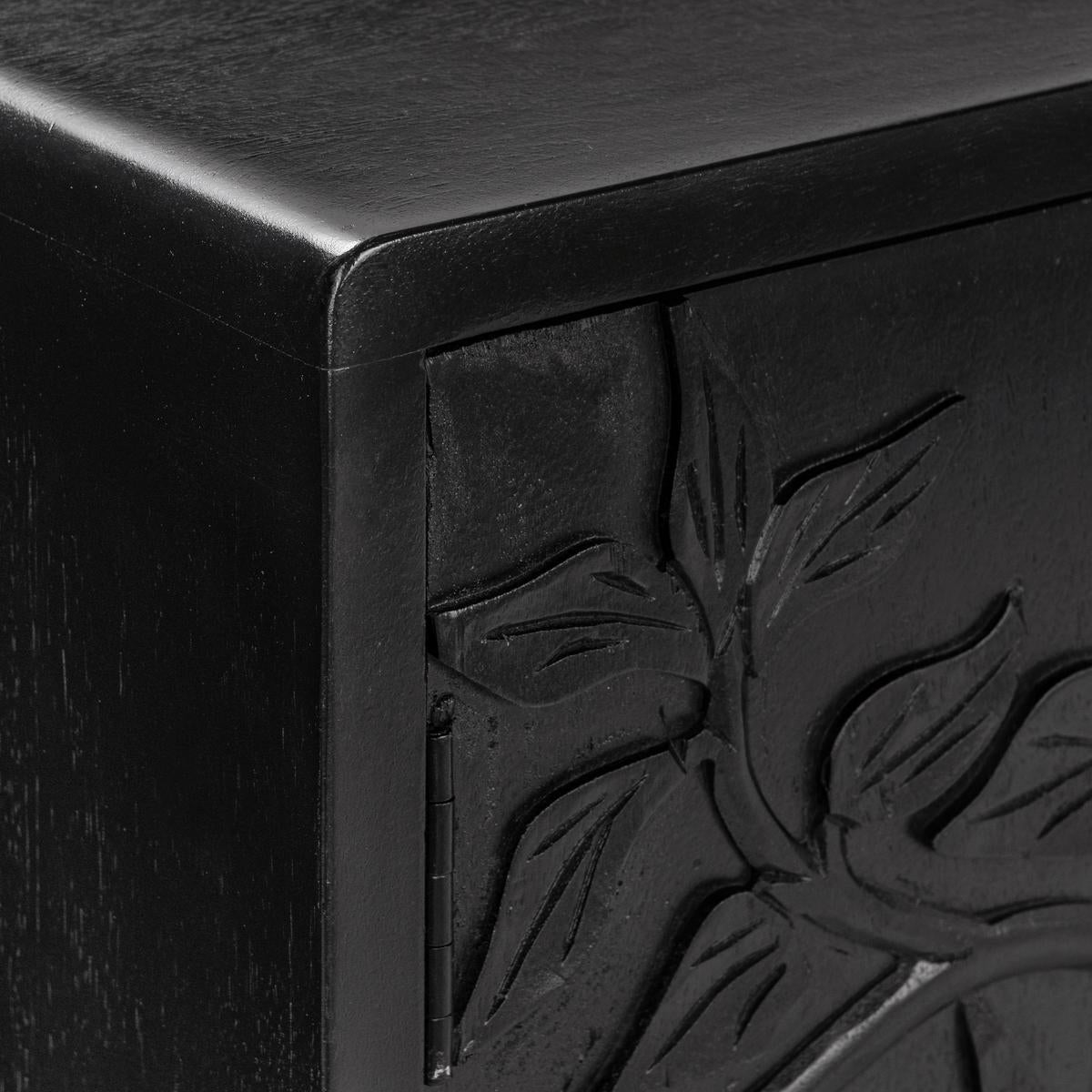 Albero Wood 4 Door Buffet - Black - Chapin Furniture