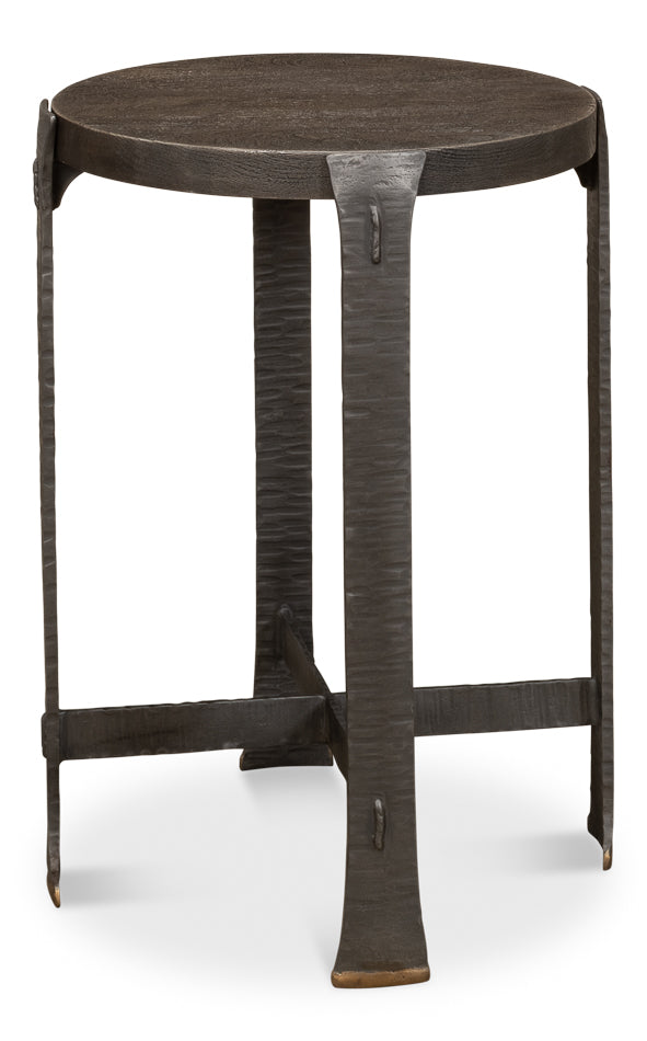 Forged Slats Side Table- Moleskin - Chapin Furniture