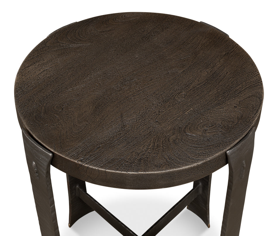 Forged Slats Side Table- Moleskin - Chapin Furniture