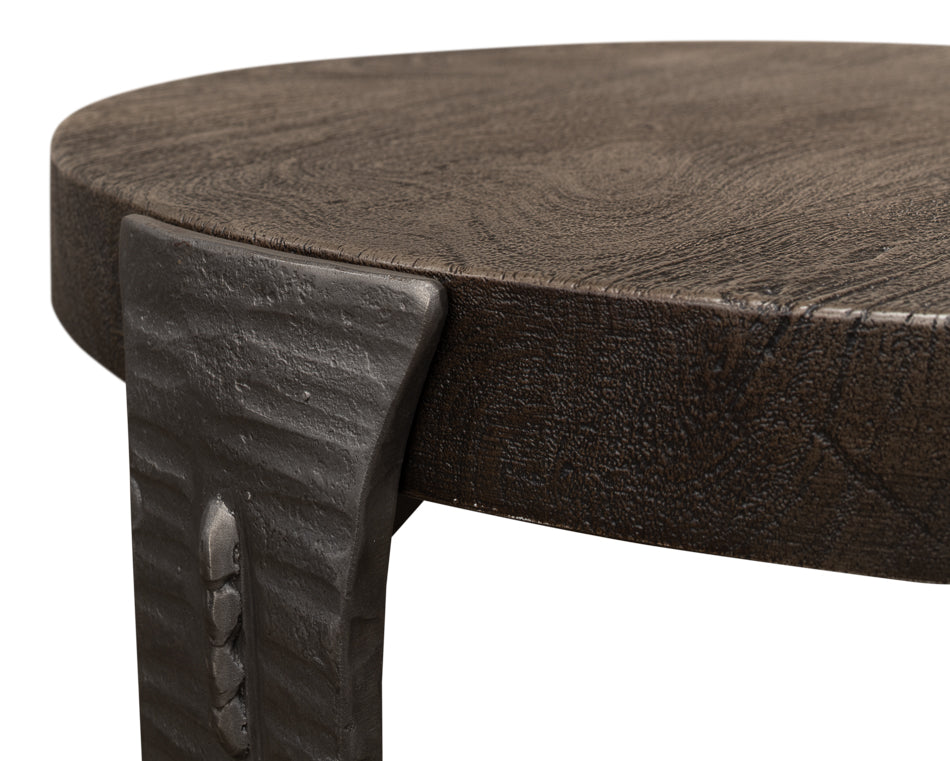 Forged Slats Side Table- Moleskin - Chapin Furniture