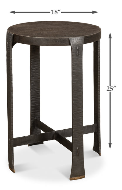 Forged Slats Side Table- Moleskin - Chapin Furniture