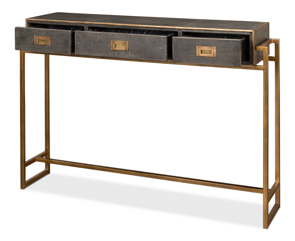 Shagreen Gold & Gray Console - Chapin Furniture