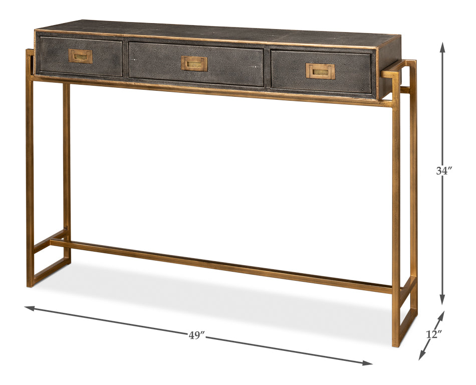 Shagreen Gold & Gray Console - Chapin Furniture