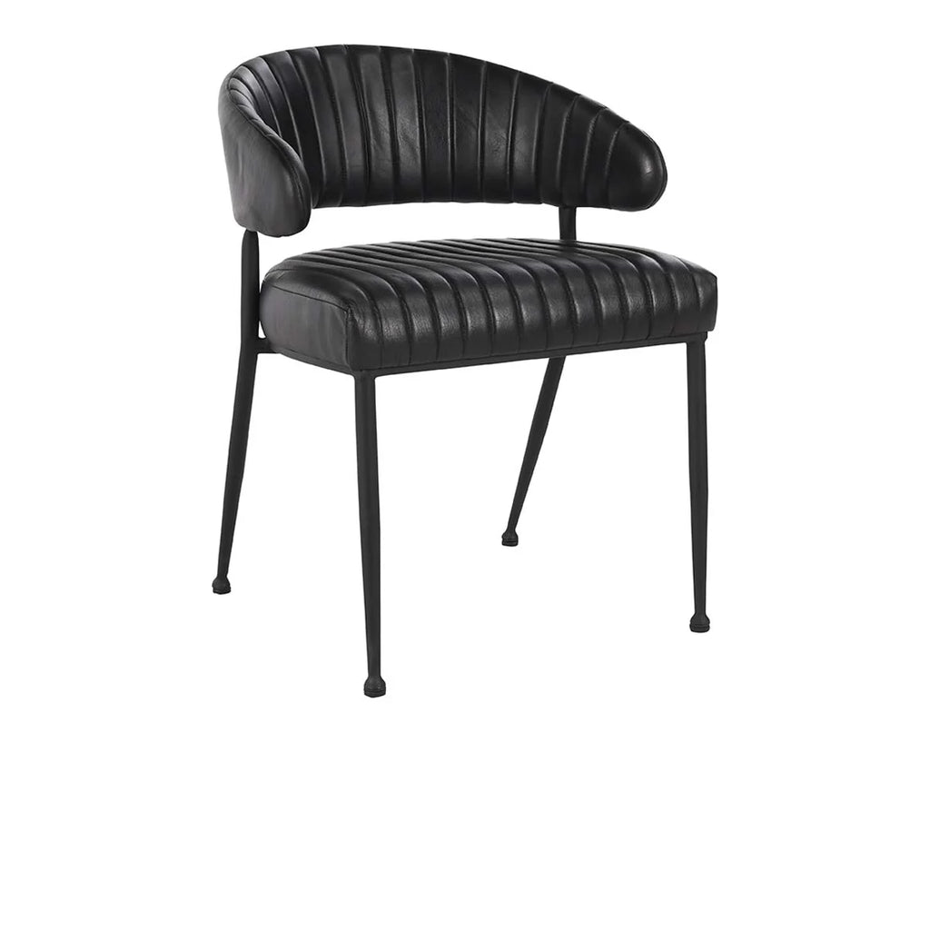 Umbria Leather Dining Chair- Black - Chapin Furniture