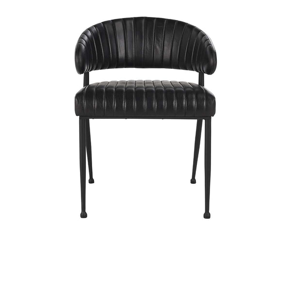 Umbria Leather Dining Chair- Black - Chapin Furniture