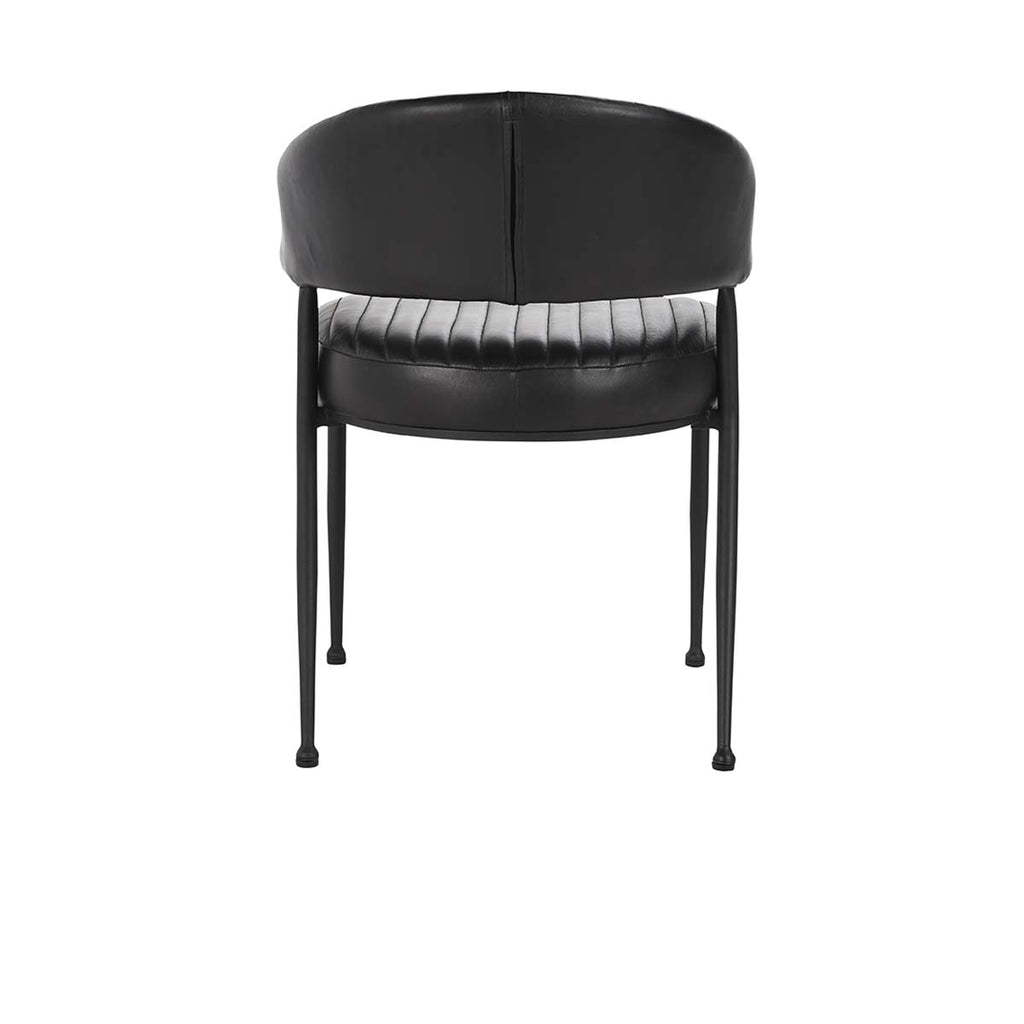 Umbria Leather Dining Chair- Black - Chapin Furniture