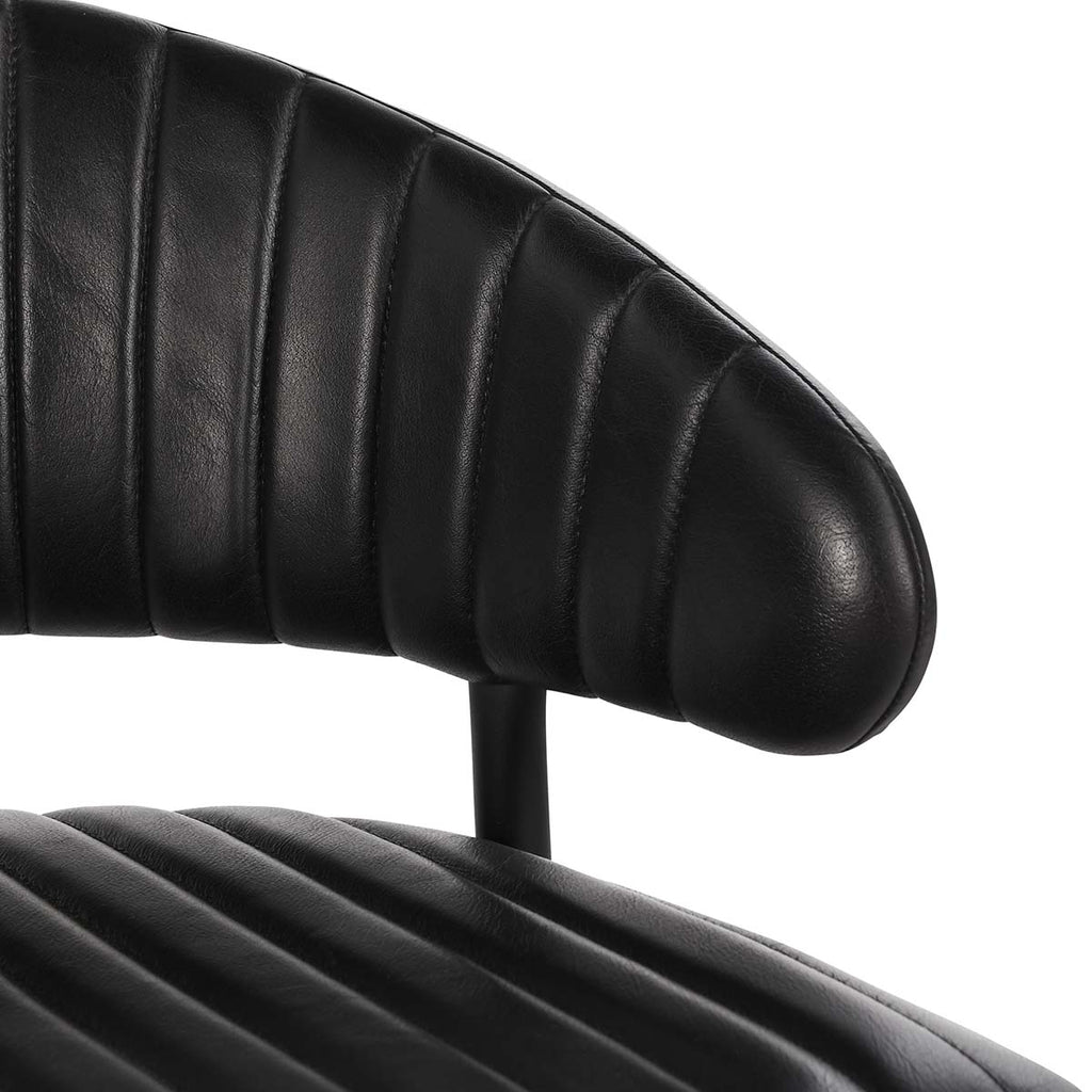 Umbria Leather Dining Chair- Black - Chapin Furniture