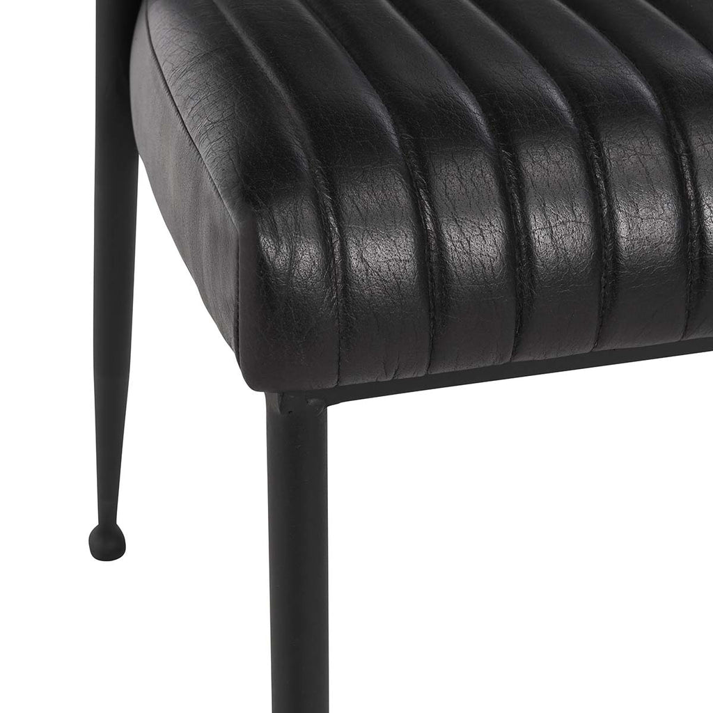 Umbria Leather Dining Chair- Black - Chapin Furniture