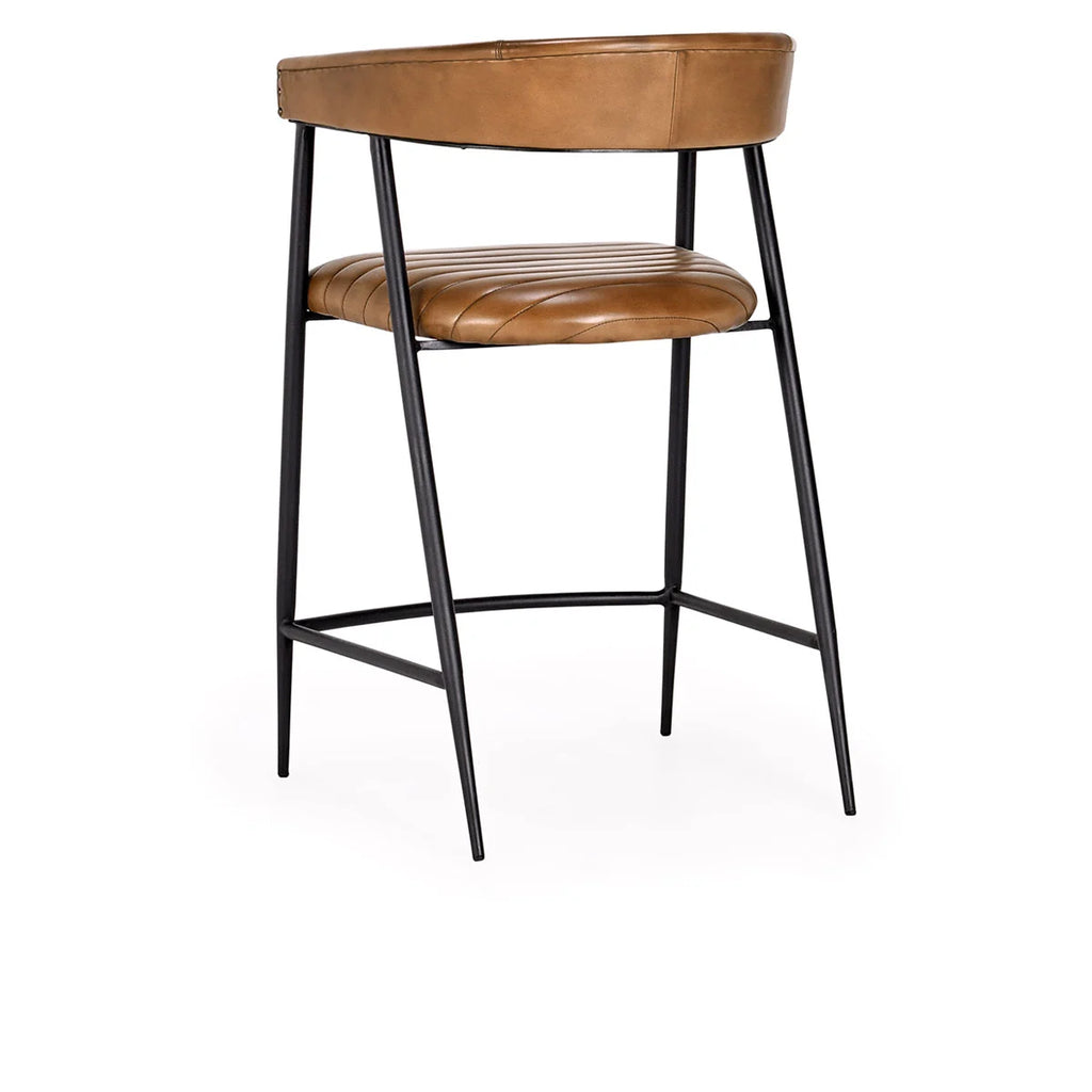Preston Leather Counter Stool- Brown - Chapin Furniture