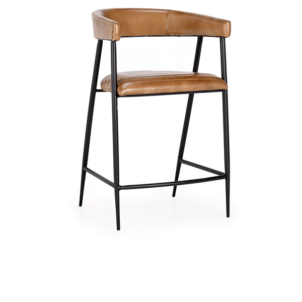 Preston Leather Counter Stool- Brown - Chapin Furniture