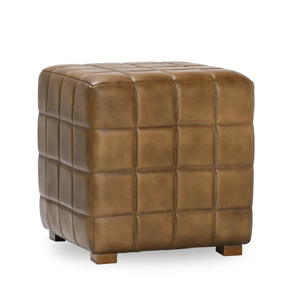 Carlo Leather 18" Square Ottoman - Chapin Furniture