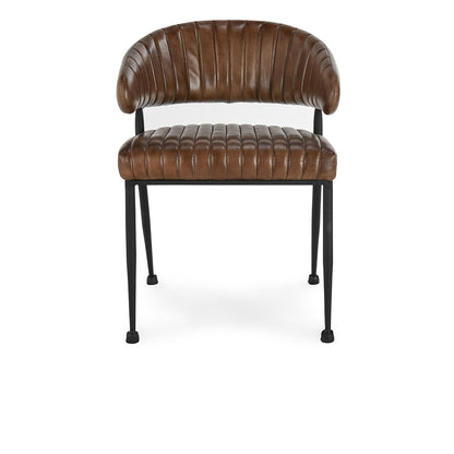Umbria Leather Dining Chair- Brown - Chapin Furniture