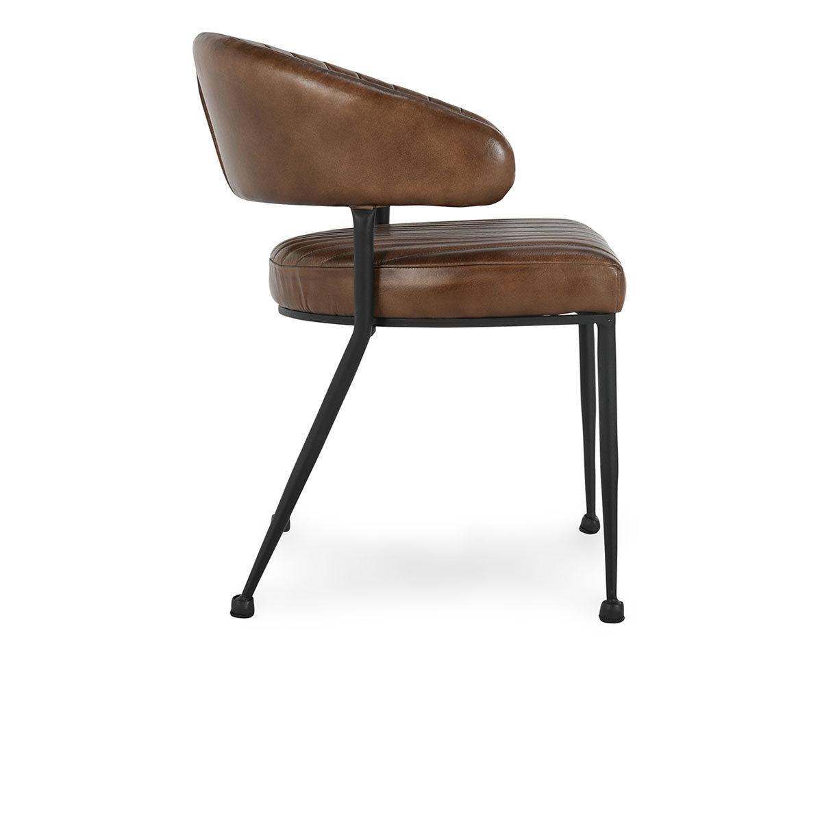 Umbria Leather Dining Chair- Brown - Chapin Furniture